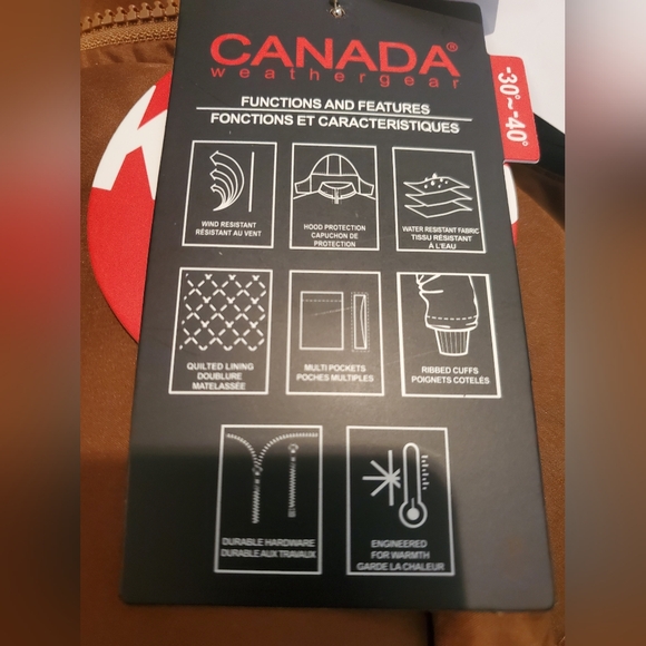 Canada Weather Gear Brown Hooded Puffer Jacket Mens - Picture 11 of 12